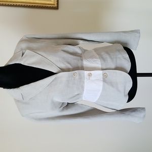 Monari Blazer Top (Linen blend?) / Size 10 / Sage green, cream